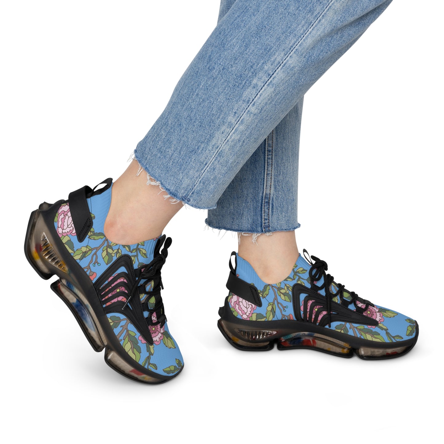 Floral Women's Mesh Sneakers | Lightweight Athletic Shoes, Fashion Sneakers, Casual Footwear, Spring Style, Gift for Her