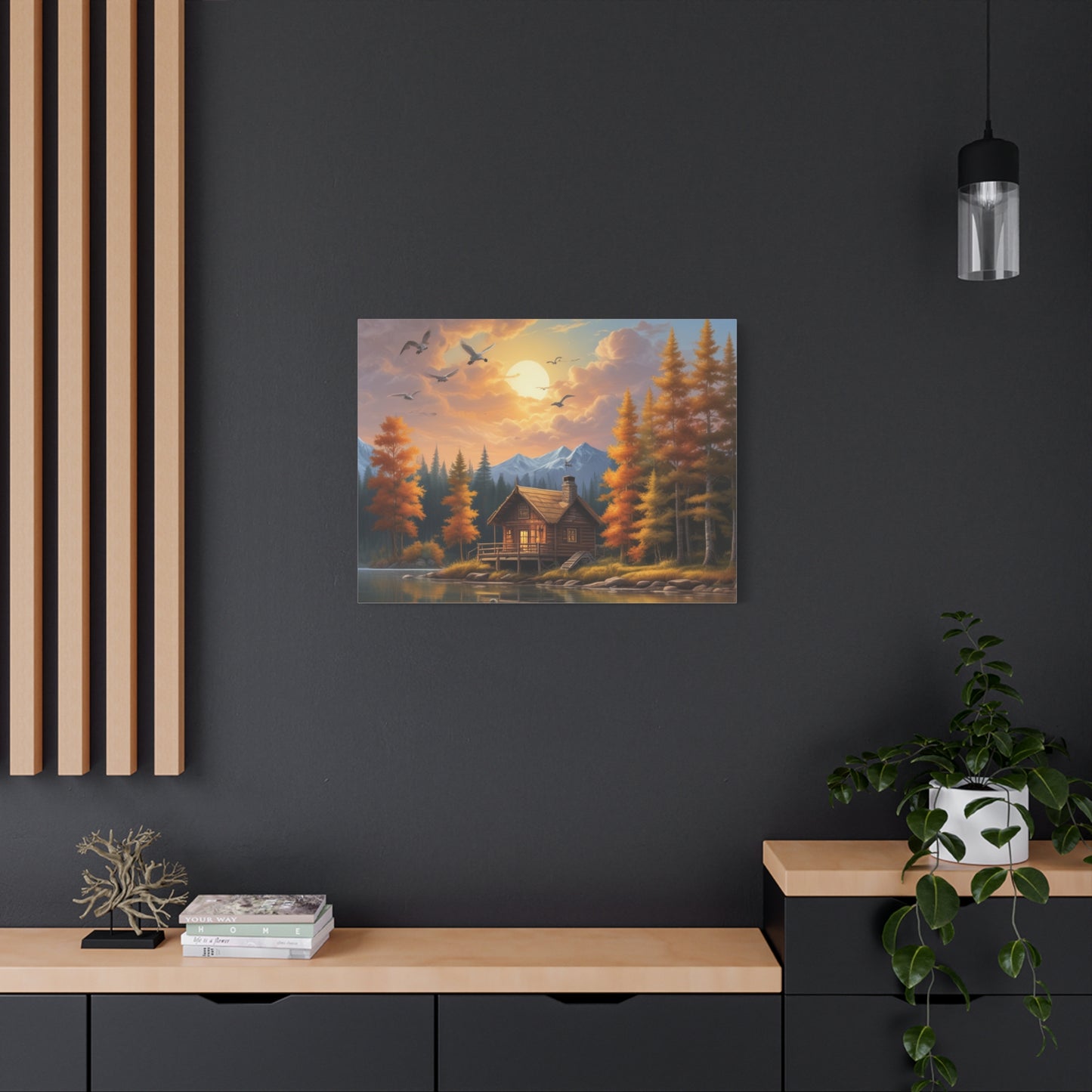 Canvas Wall Art Cabin by the Lake
