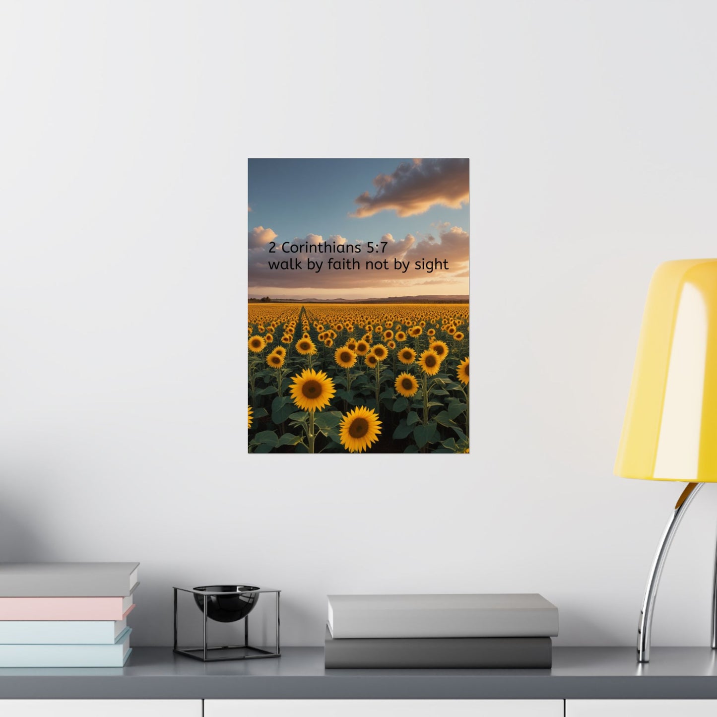 Inspiring Faith Wall Art, Sunflower Poster, Inspirational Home Decor, Christian Gift, Motivational Print