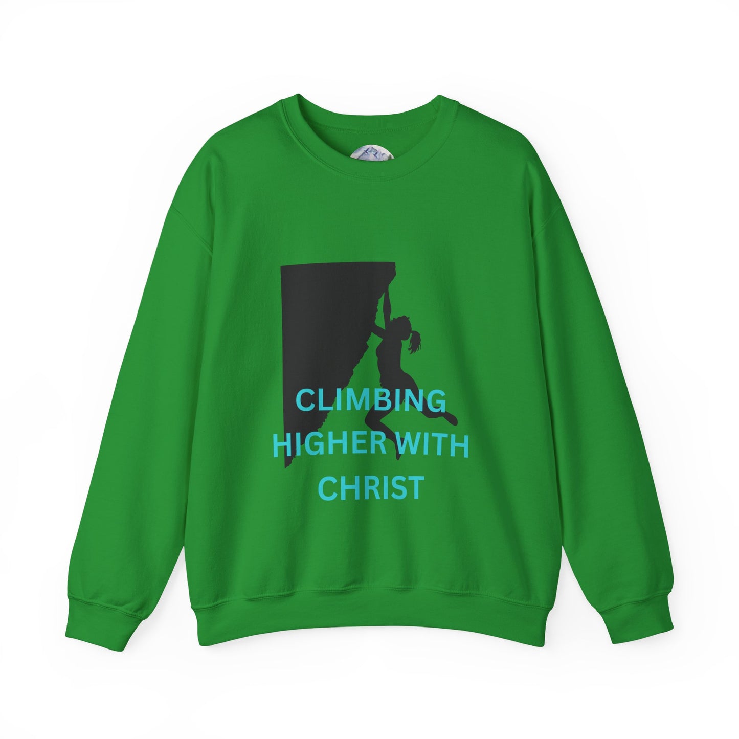 Crewneck Sweatshirt - Rock Climbing 'Climbing Higher with Christ'