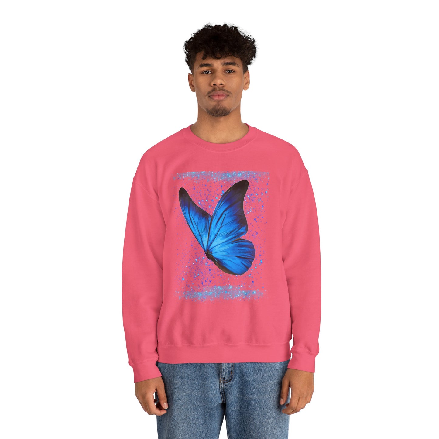 Sparkle Blue Butterfly Unisex Sweatshirt - Heavy Blend Crewneck
