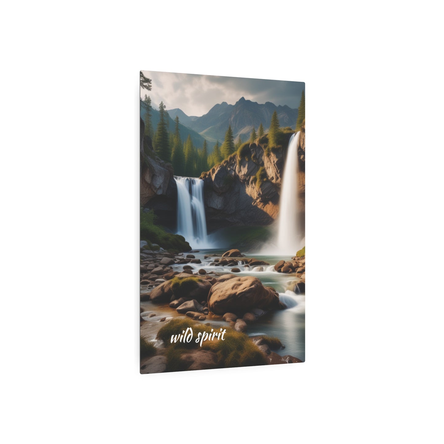 Metal Art Sign - Mountain Forest Waterfall Creek Design
