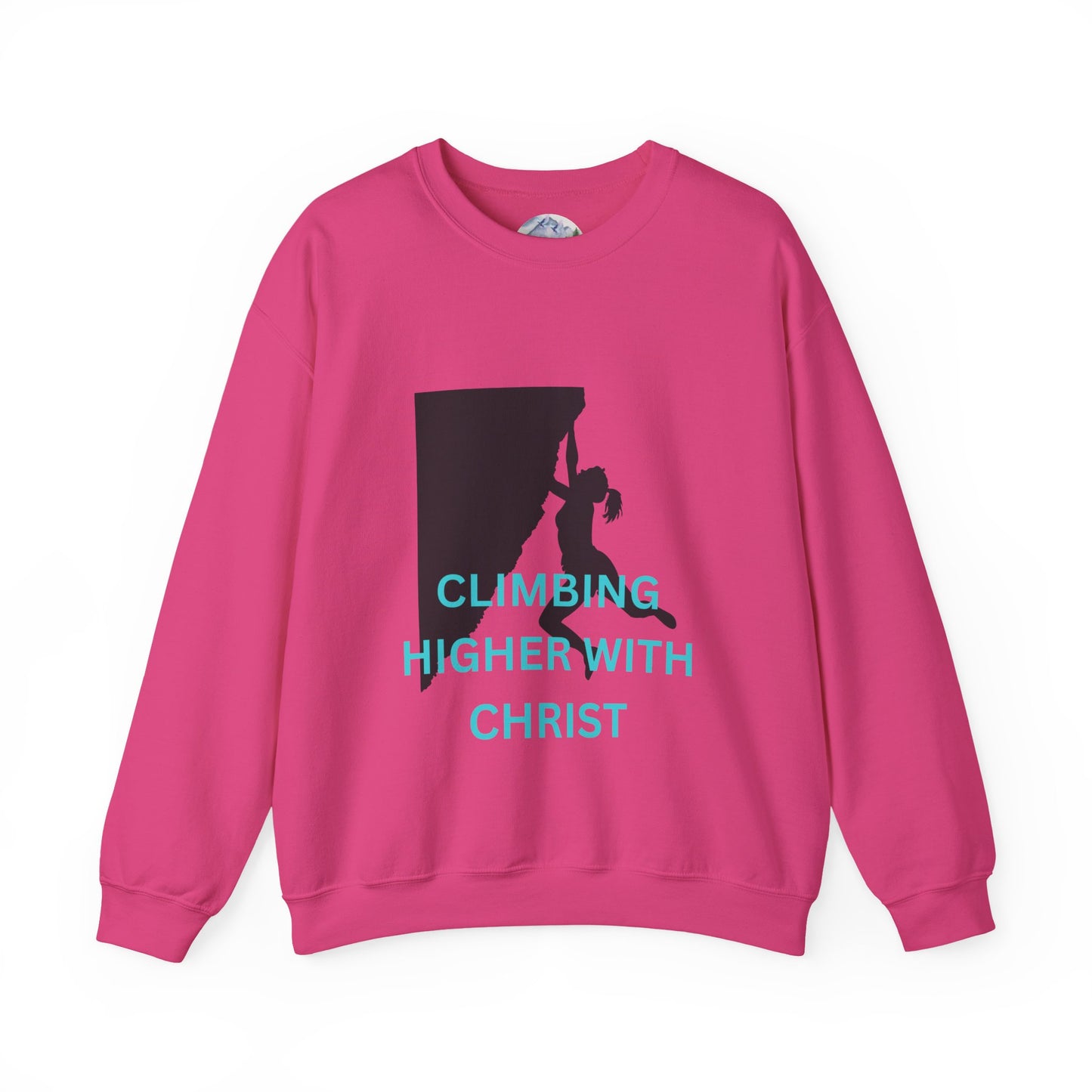 Crewneck Sweatshirt - Rock Climbing 'Climbing Higher with Christ'