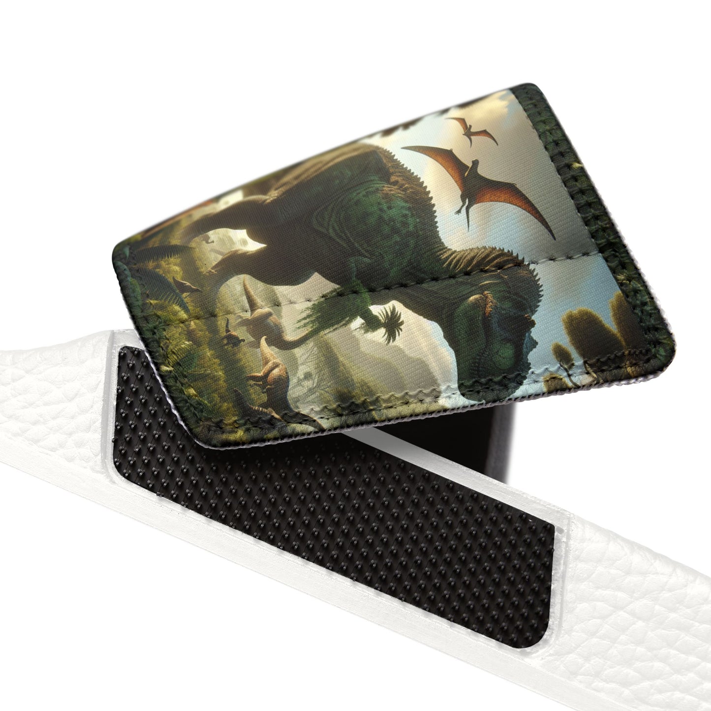 Youth Dinosaur Print Sandals - Removable Strap Slip-Ons for Summer Fun