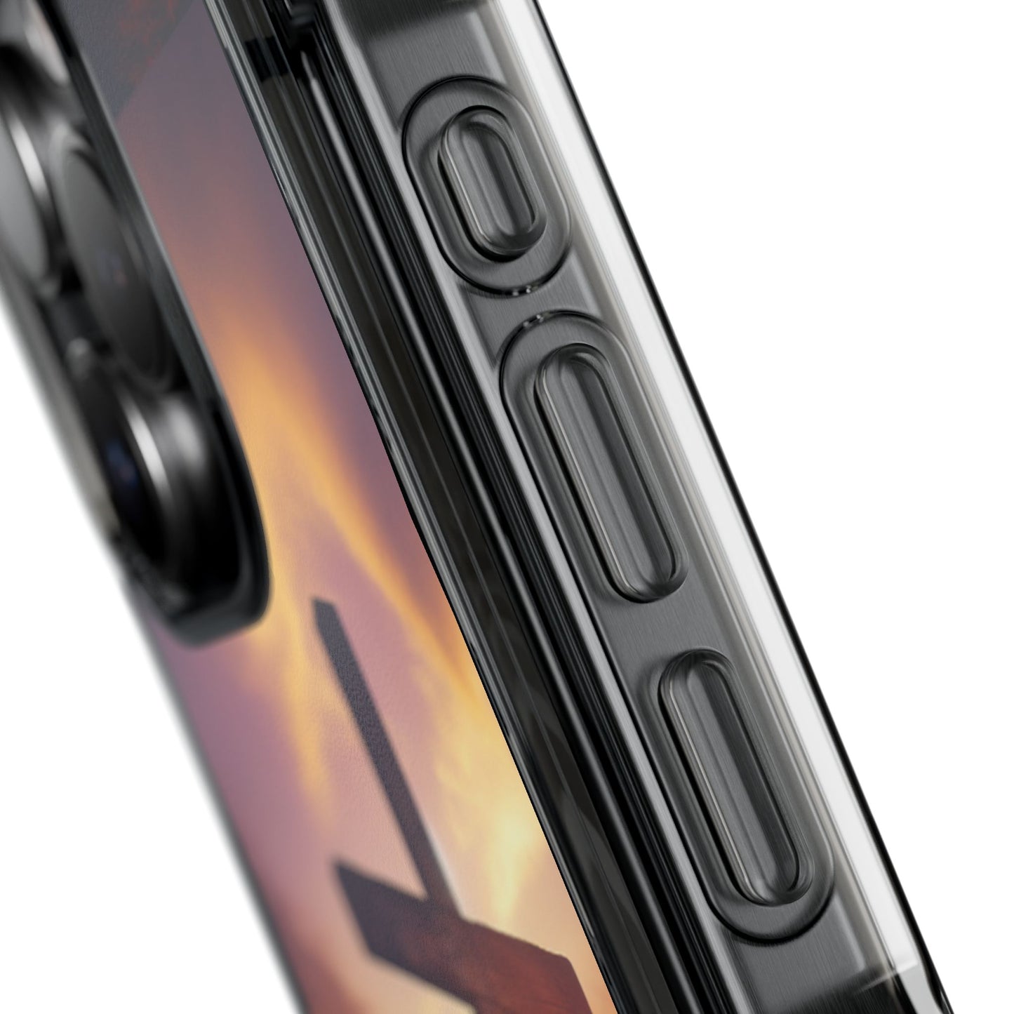 Sunset Cross Magnetic Clear Impact Case - Faith-Inspired Phone Protection