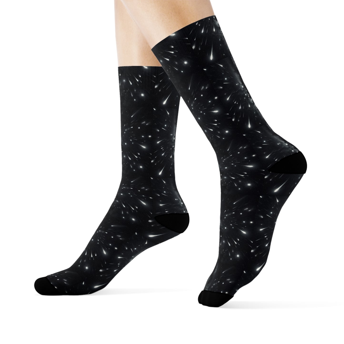 Cosmic Space Crew Socks - Stylish Galactic Design for Everyday Wear