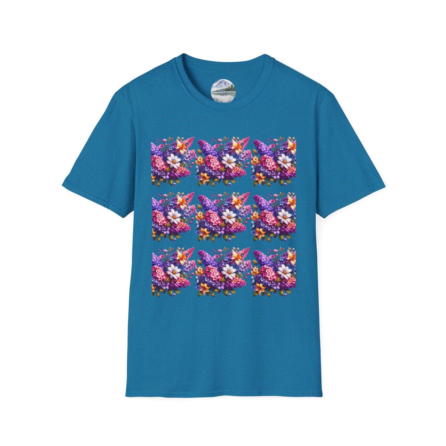 Floral Pattern Unisex Softstyle T-Shirt - Vibrant Spring Design