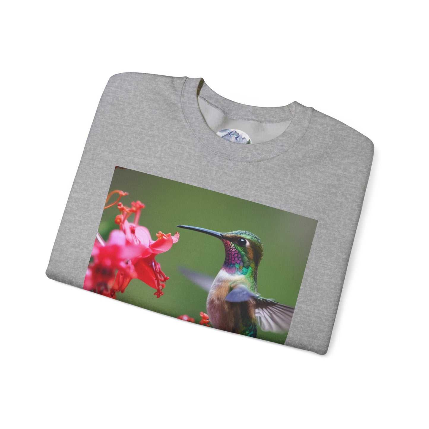 Fly free hummingbird & floral crewneck sweatshirt