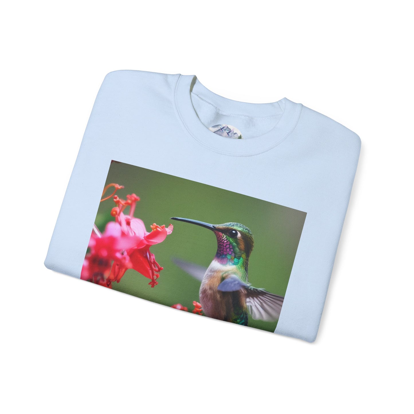 Fly free hummingbird & floral crewneck sweatshirt