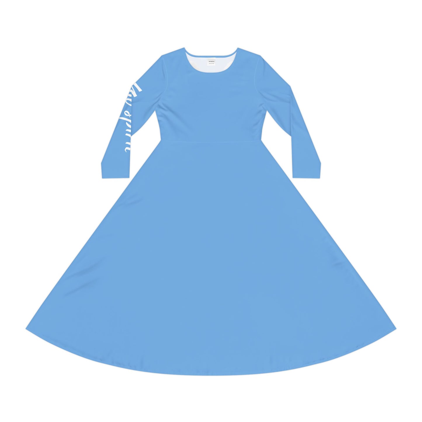 Women's Dance Dress - Elegant Angel Wing Long Sleeve in Blue