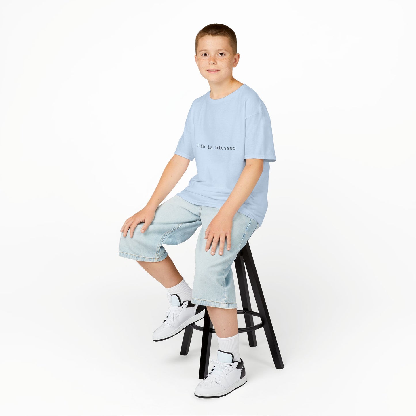 Blessed Kids Tee with Angel Wings