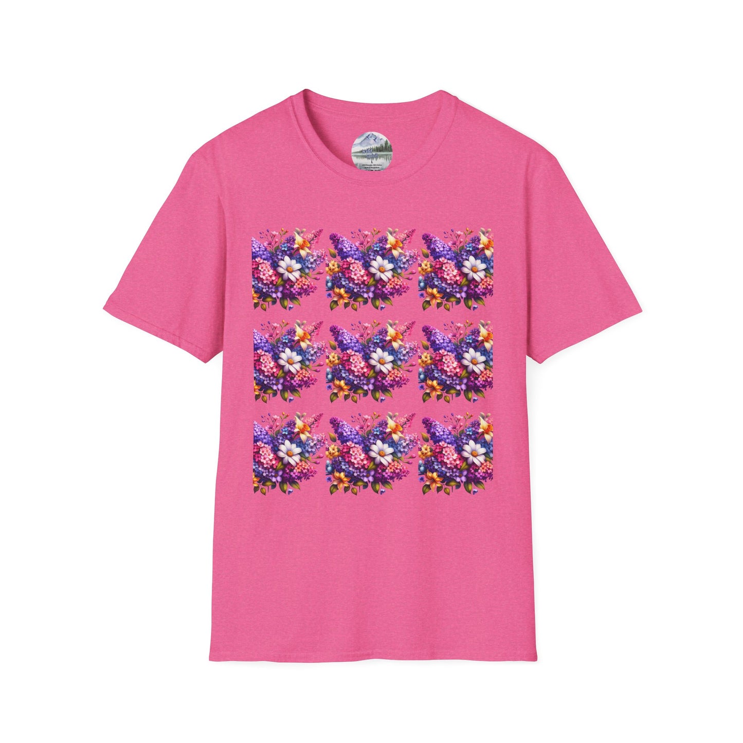 Floral Pattern Unisex Softstyle T-Shirt - Vibrant Spring Design
