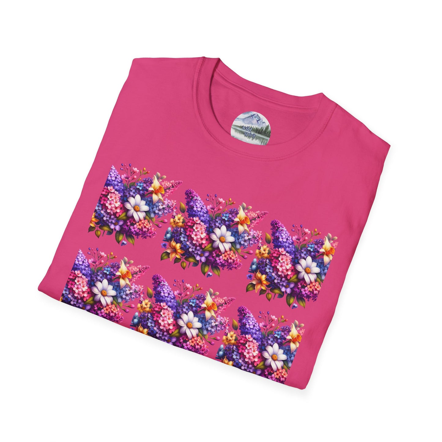 Floral Pattern Unisex Softstyle T-Shirt - Vibrant Spring Design