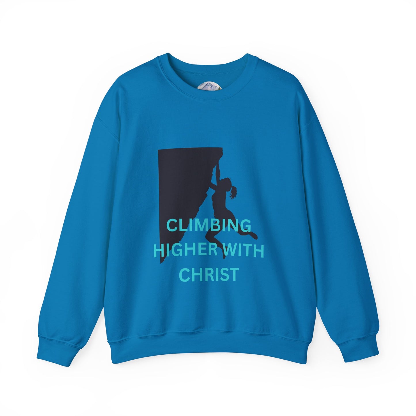 Crewneck Sweatshirt - Rock Climbing 'Climbing Higher with Christ'