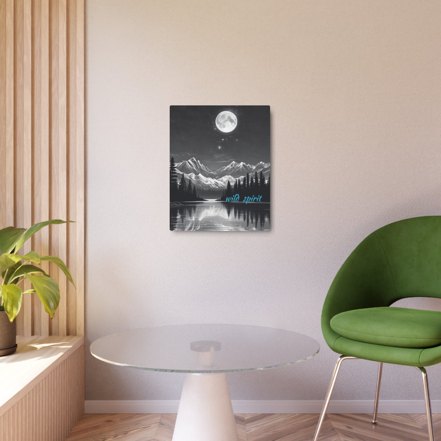 Metal Art Sign Moon and Stars Reflection Design