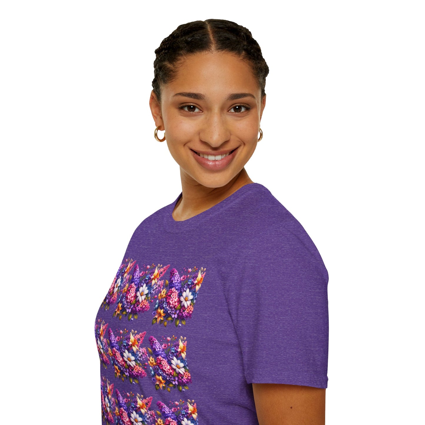 Floral Pattern Unisex Softstyle T-Shirt - Vibrant Spring Design