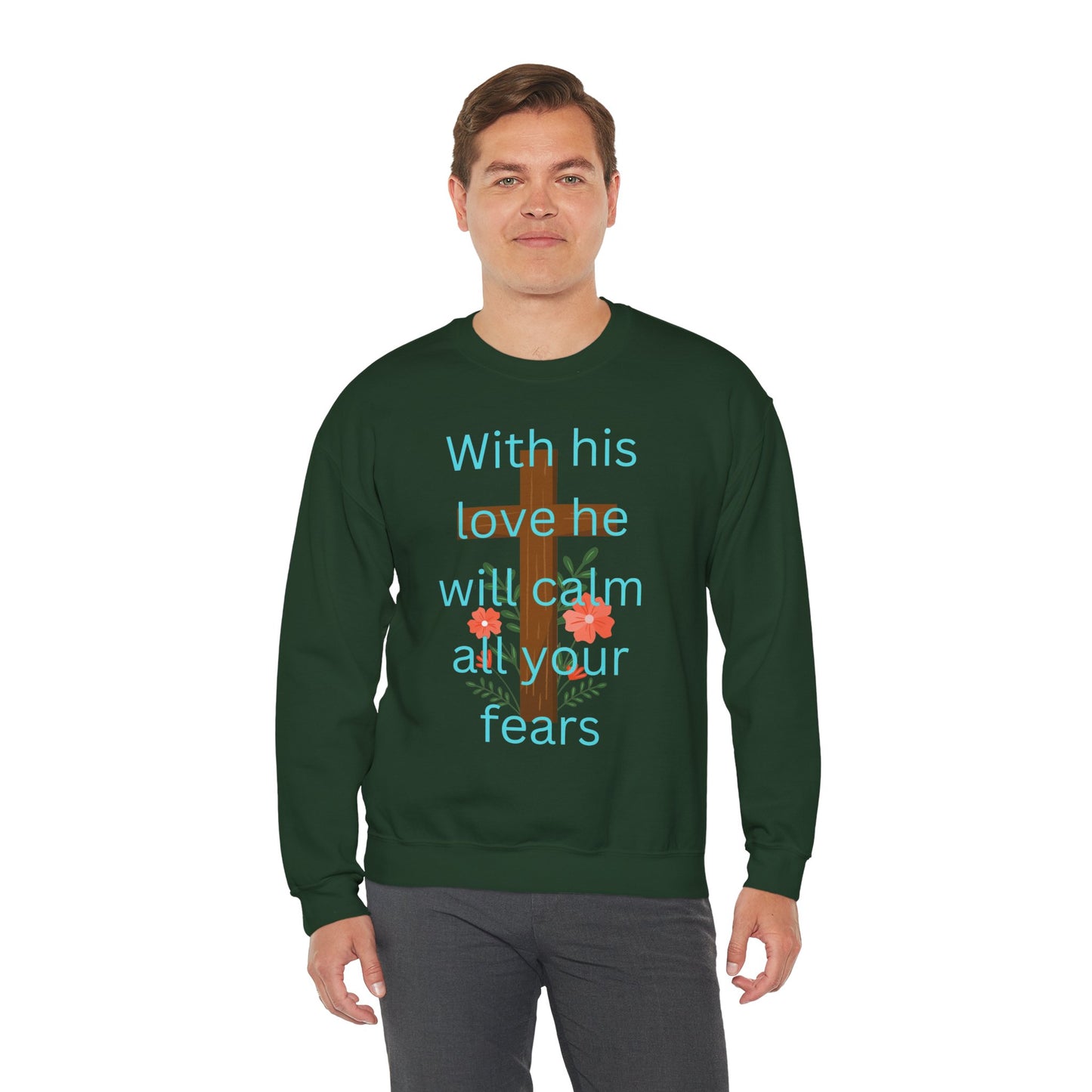 Christian Cross Floral Unisex Sweatshirt