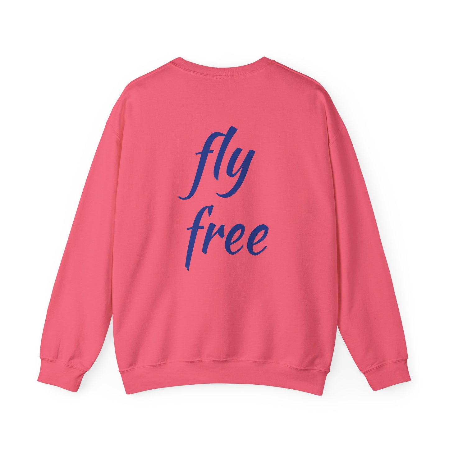 Fly free hummingbird & floral crewneck sweatshirt