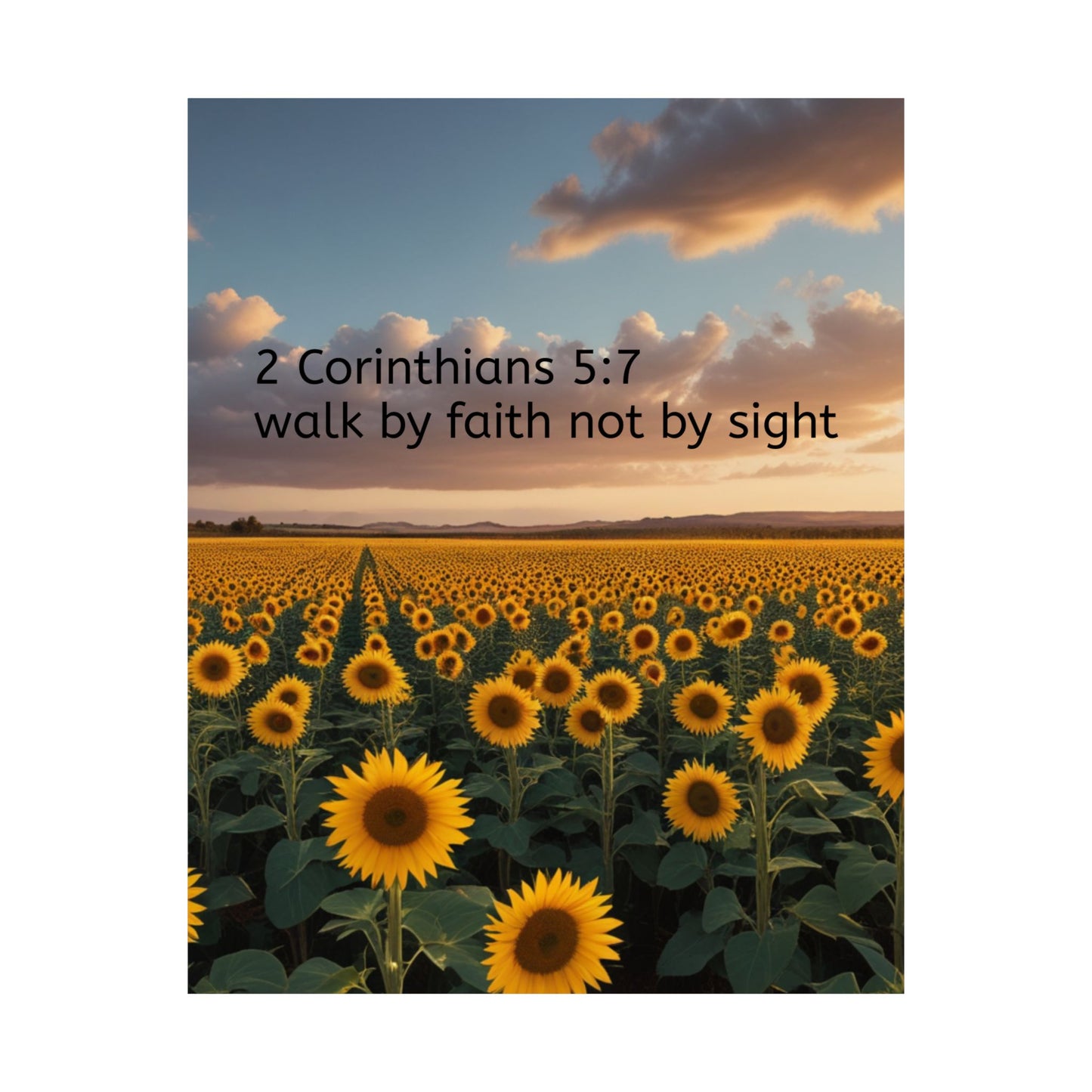 Inspiring Faith Wall Art, Sunflower Poster, Inspirational Home Decor, Christian Gift, Motivational Print