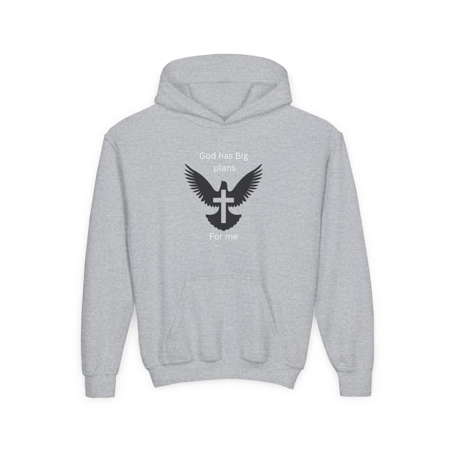 Inspirational Youth Hoodie - God Has Big Plans Design with Wings