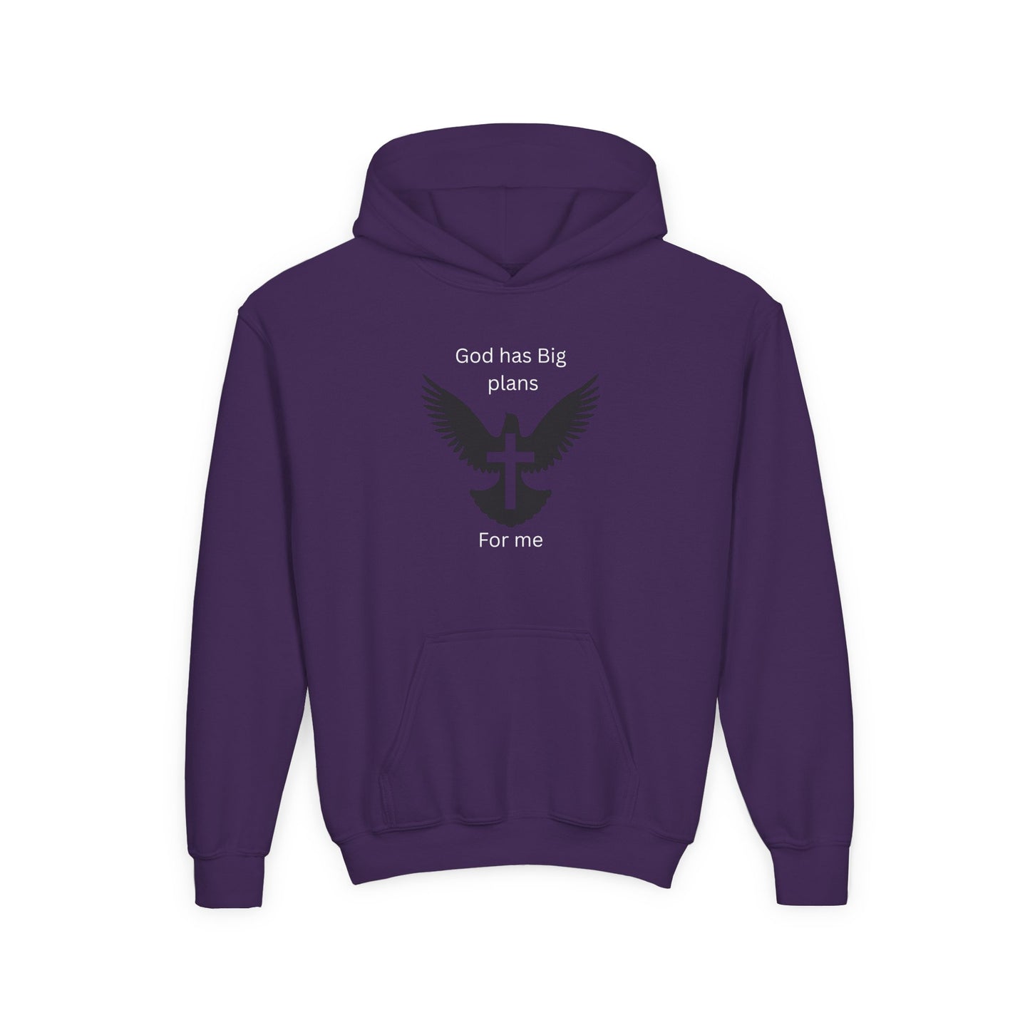 Inspirational Youth Hoodie - God Has Big Plans Design with Wings