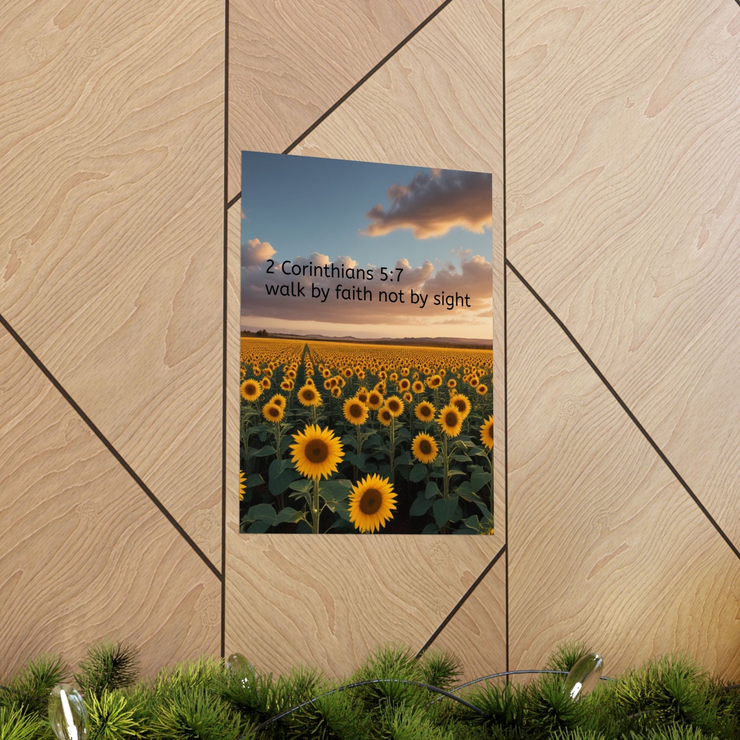 Inspiring Faith Wall Art, Sunflower Poster, Inspirational Home Decor, Christian Gift, Motivational Print