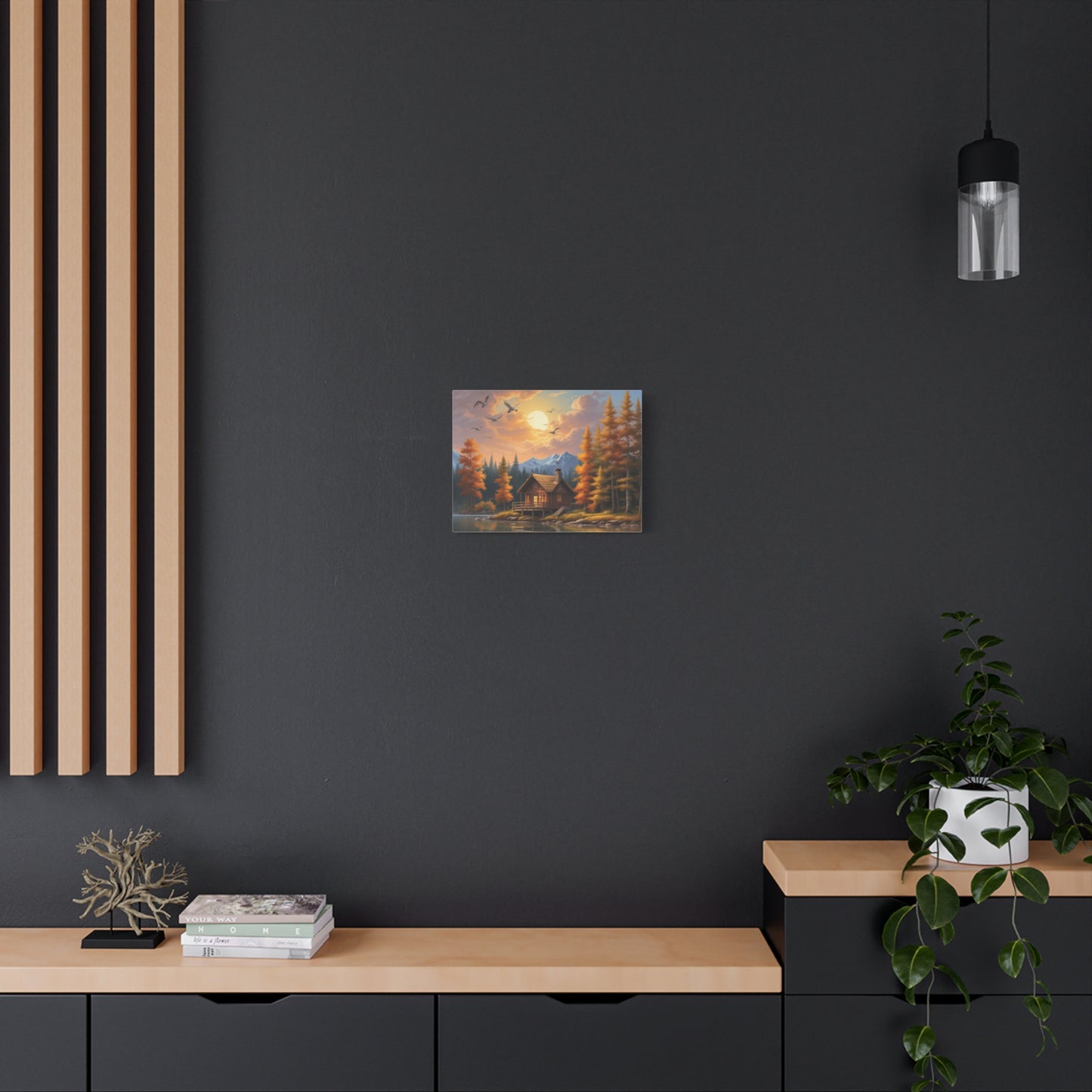 Canvas Wall Art Cabin by the Lake