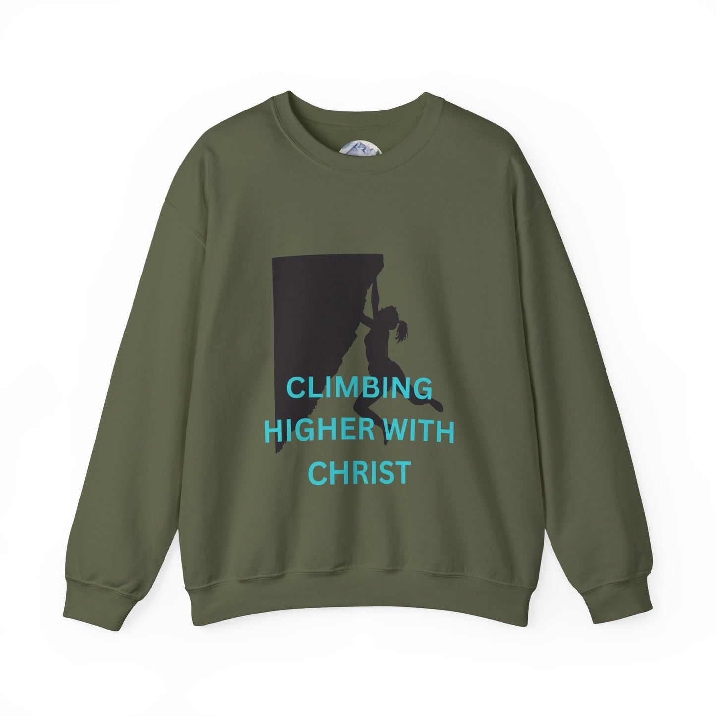 Crewneck Sweatshirt - Rock Climbing 'Climbing Higher with Christ'