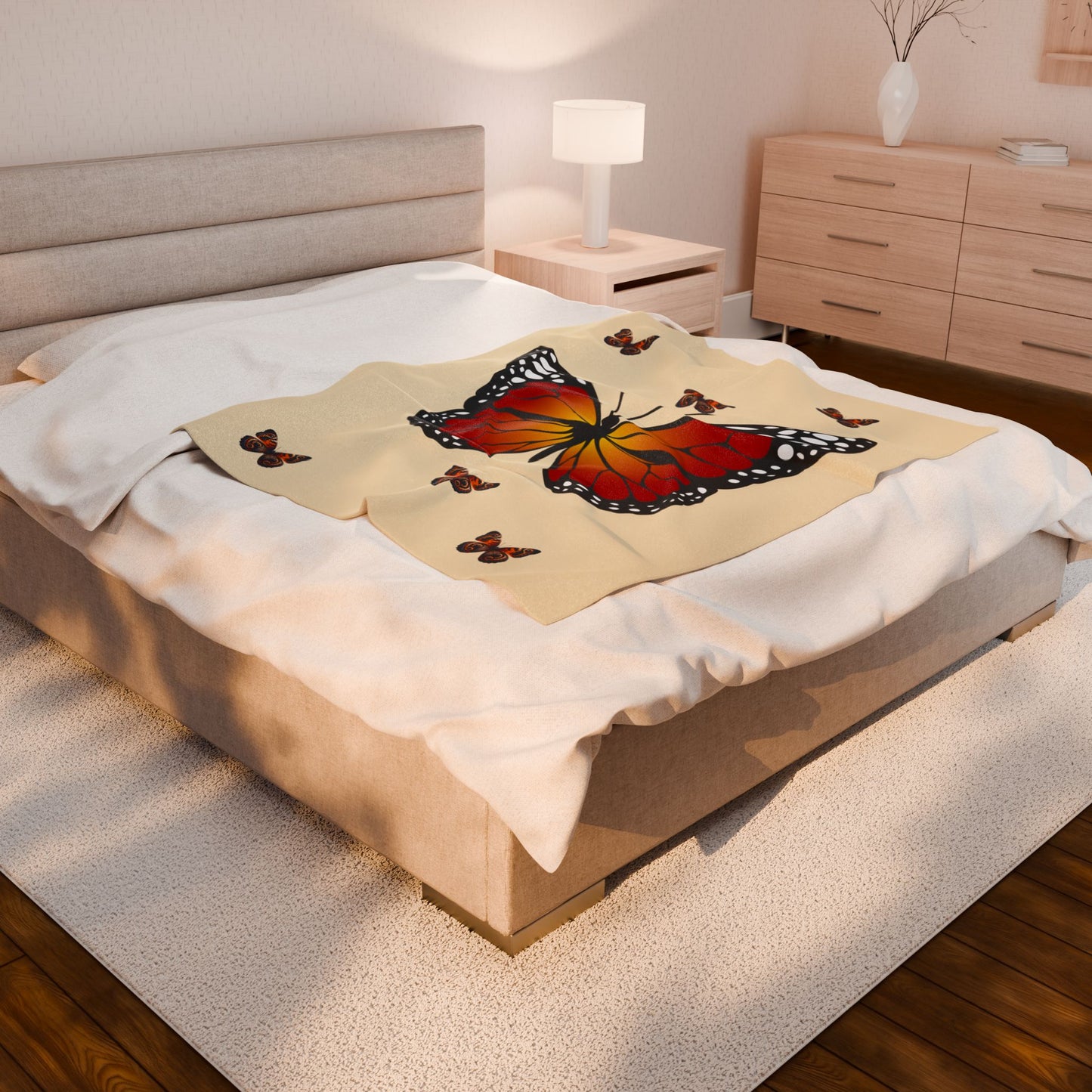 Butterfly Velveteen Plush Blanket - Cozy Home Decor for Nature Lovers