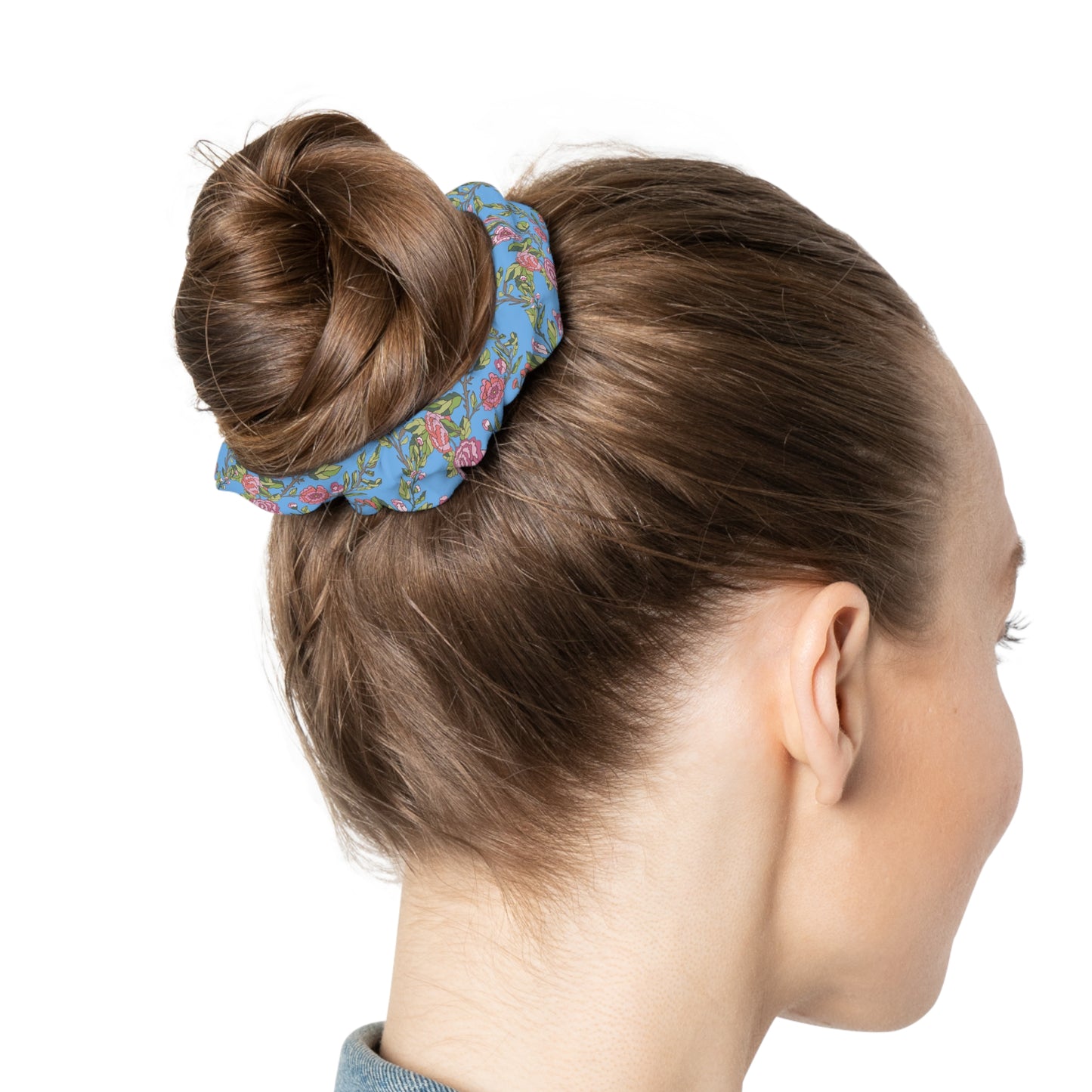 Floral Scrunchie, Hair Accessory, Fashion Hair Tie, Gift for Her, Spring Style, Hair Care, Cute Hair Accessories