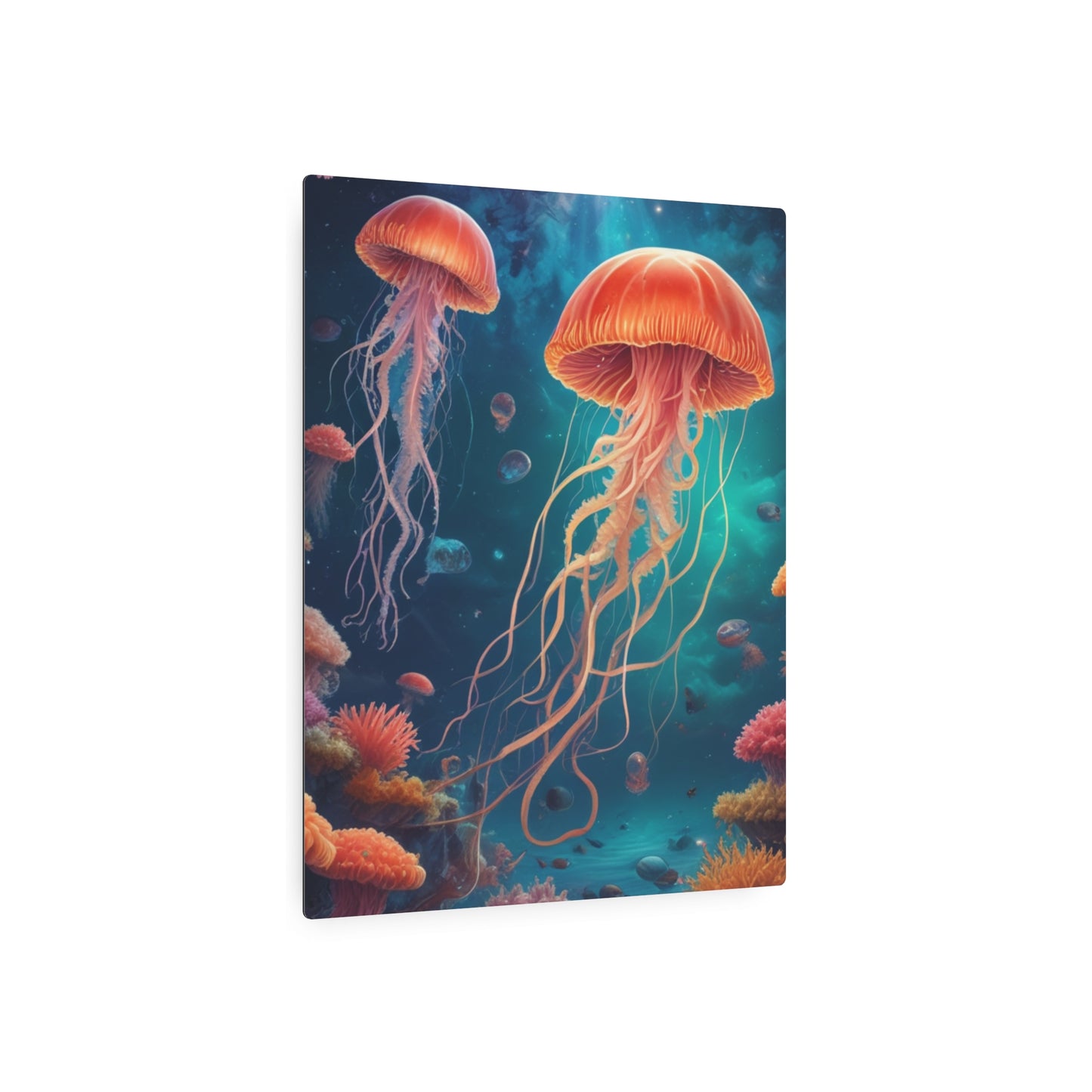 Metal Art Sign - Down in the Deep Jellyfish Design