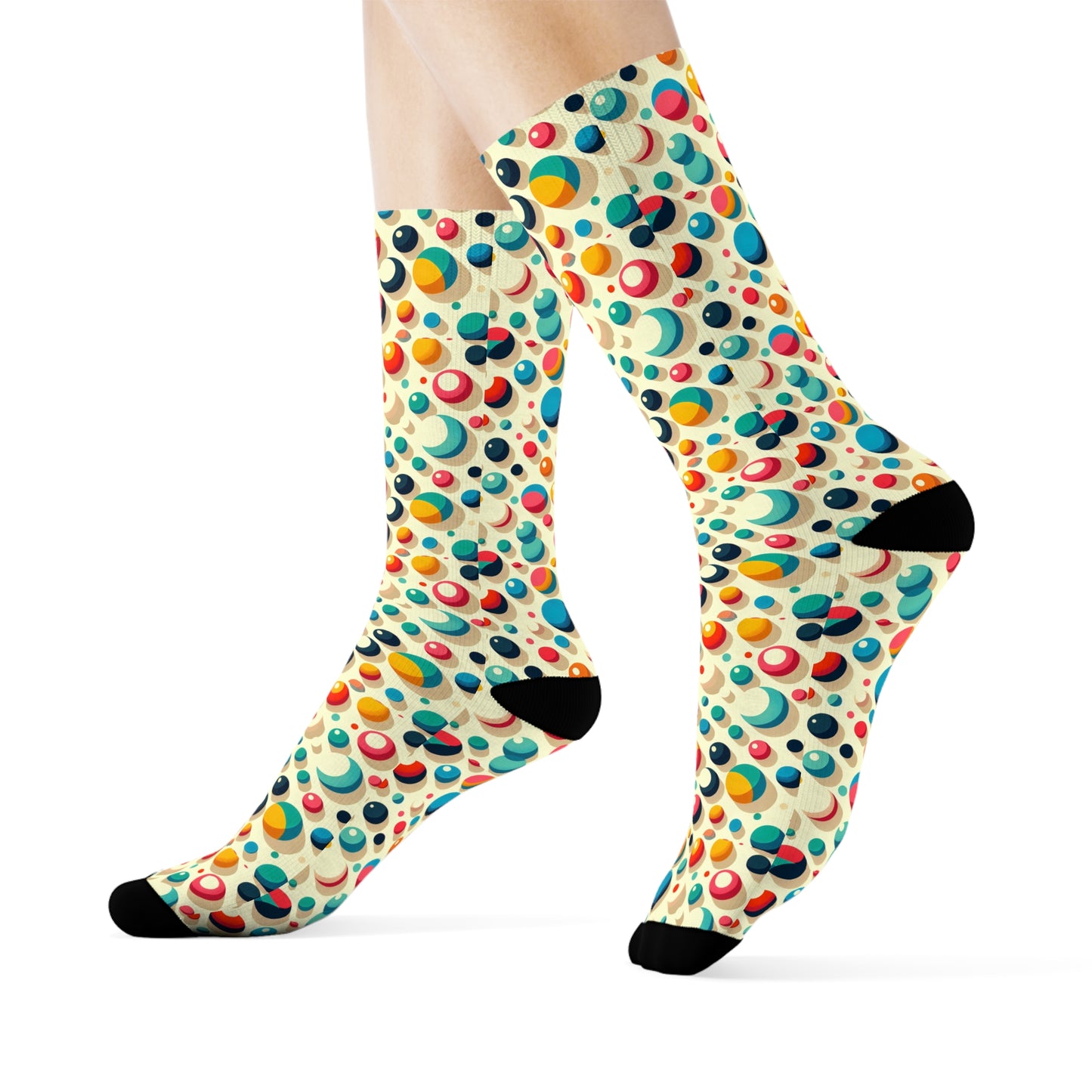 Colorful Polka Dot Crew Socks - Fun & Stylish Footwear for Everyday Wear