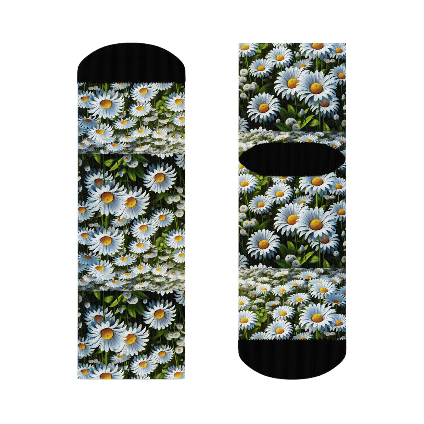 Floral Crew Socks - Whimsical Daisy Design for Everyday Wear