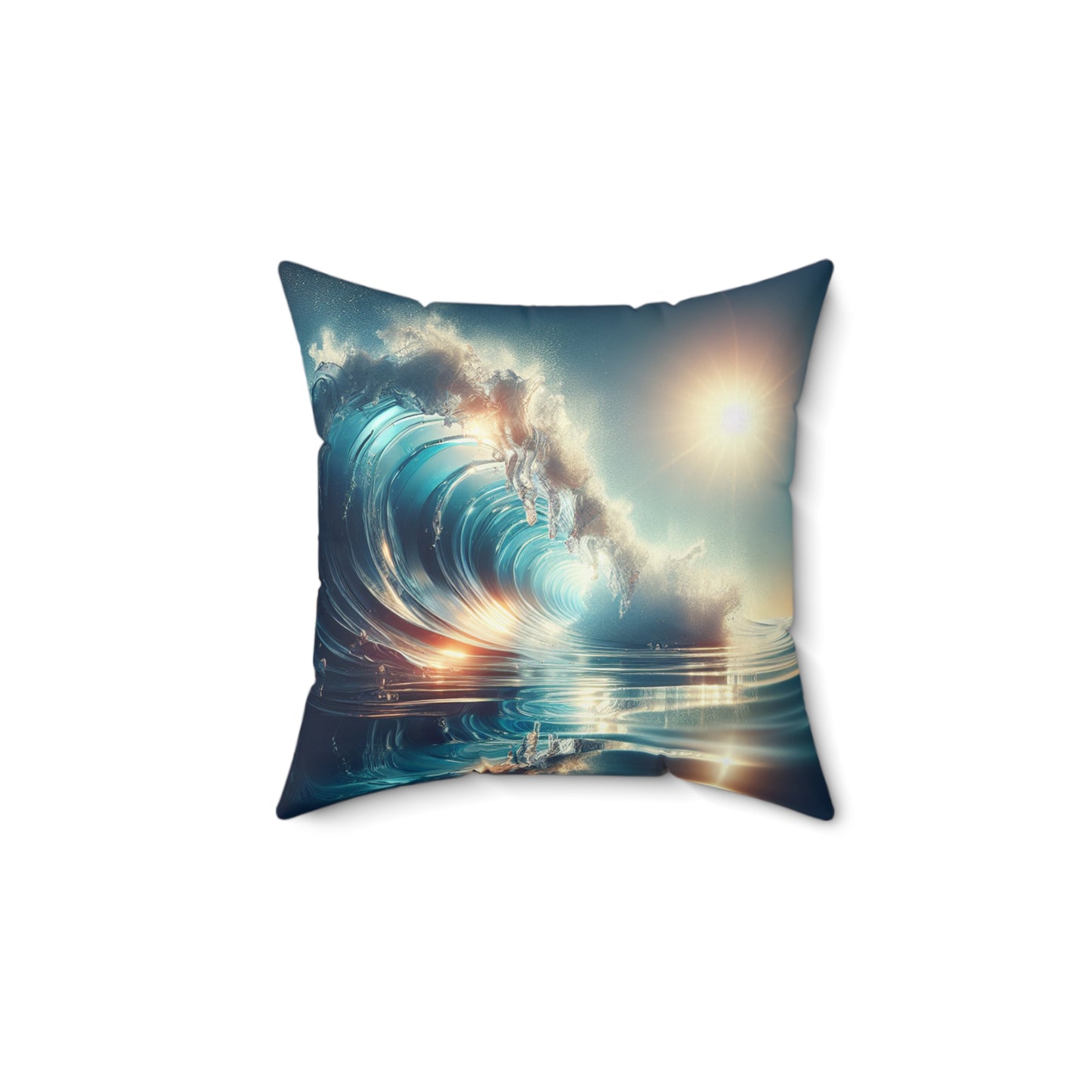 Ocean Wave Art Pillow for Beach Lovers - Decorative Cushion with Serene Sea Vibes