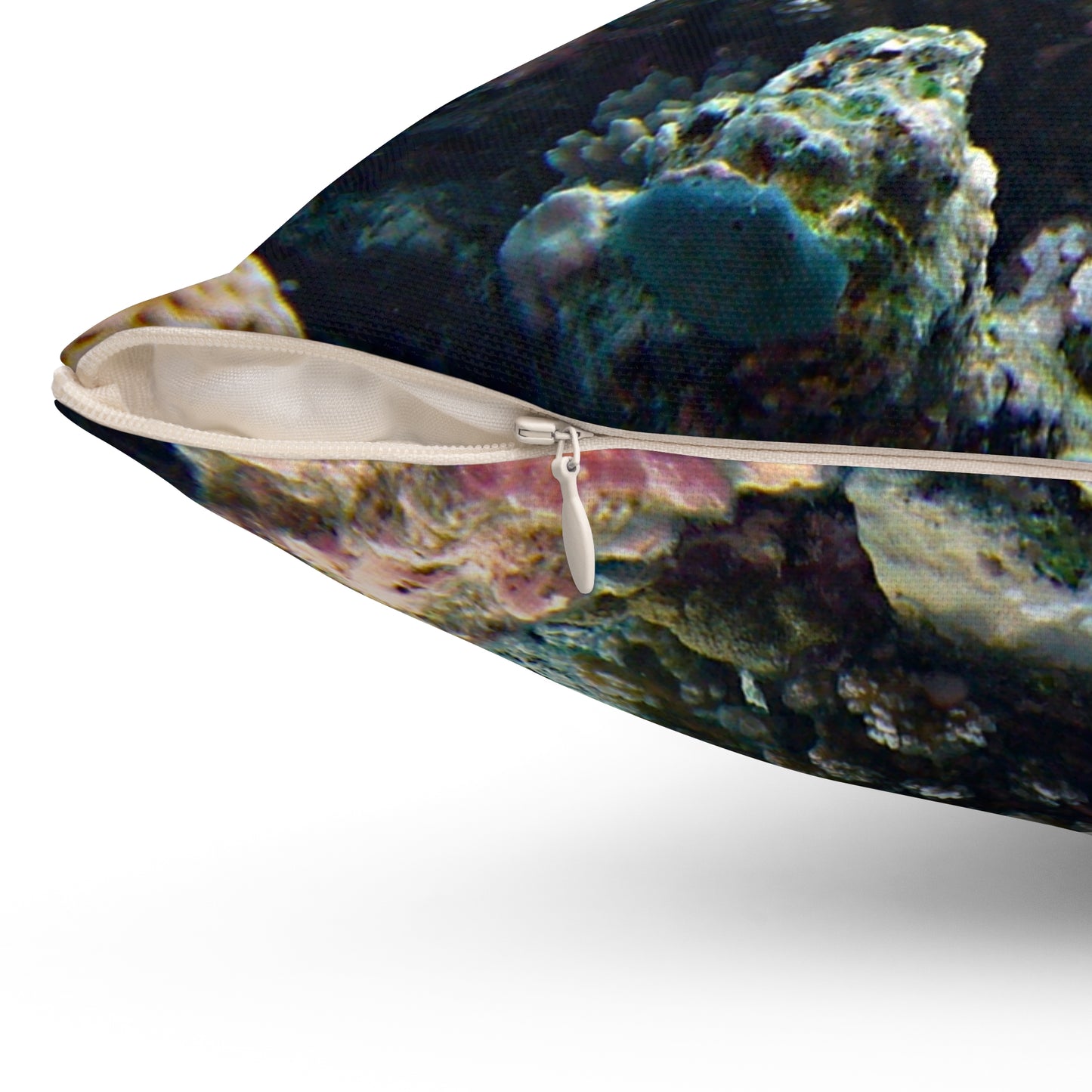 Vibrant Coral Reef Square Pillow - Ocean Decor for Beach Lovers