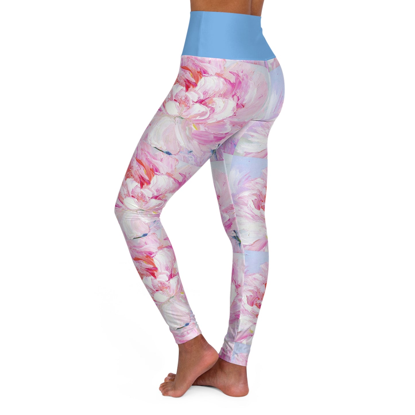 Floral High Waisted Yoga Leggings, Soft Stretch Leggings, Athleisure Tights, Summer Workout Gear, Fitness Gift for Her