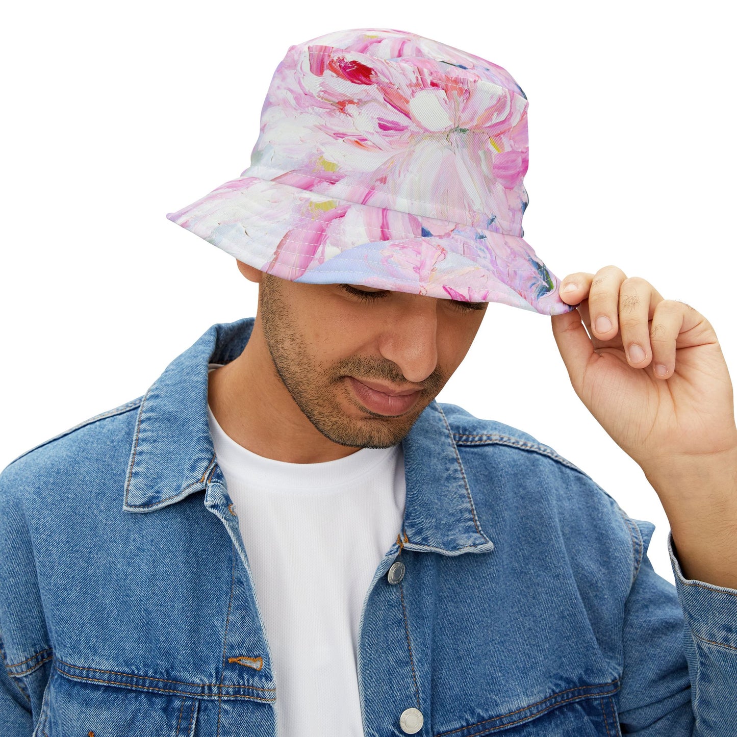 Floral Bucket Hat - Pink AOP, Summer Accessory, Boho Style, Gift for Her, Beachwear, Festival Fashion