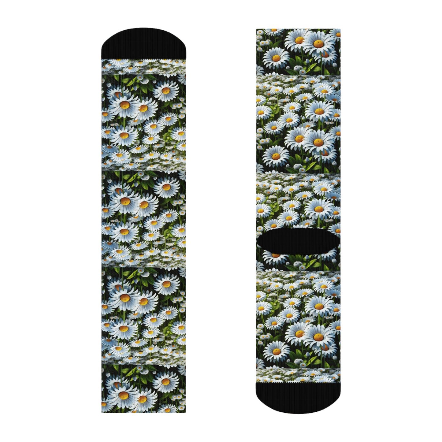 Floral Crew Socks - Whimsical Daisy Design for Everyday Wear