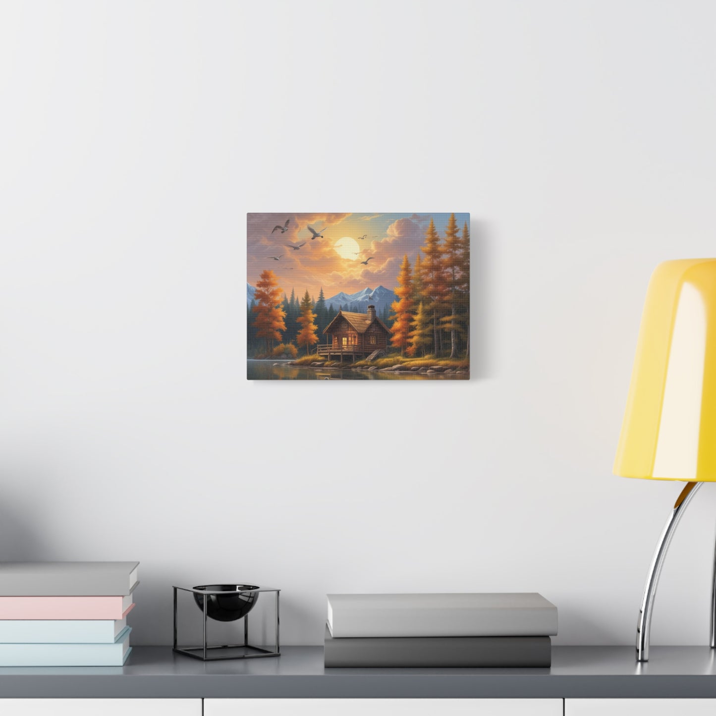 Canvas Wall Art Cabin by the Lake