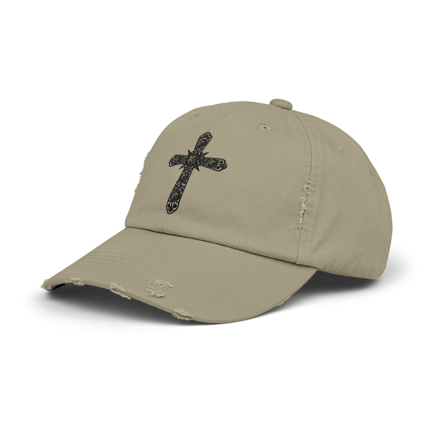 Unisex Distressed Cross Cap - Faith-Inspired Fashion Accessory