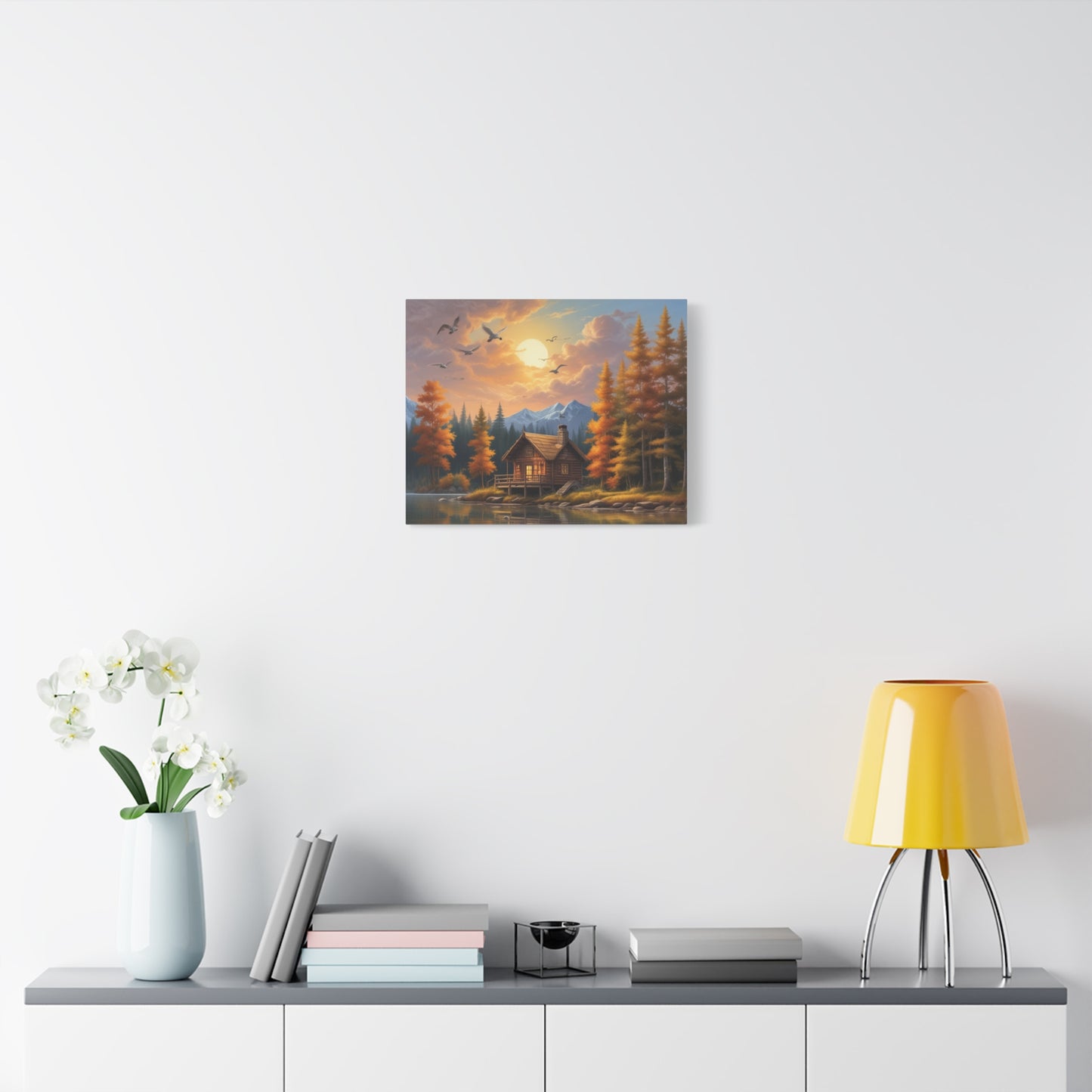 Canvas Wall Art Cabin by the Lake
