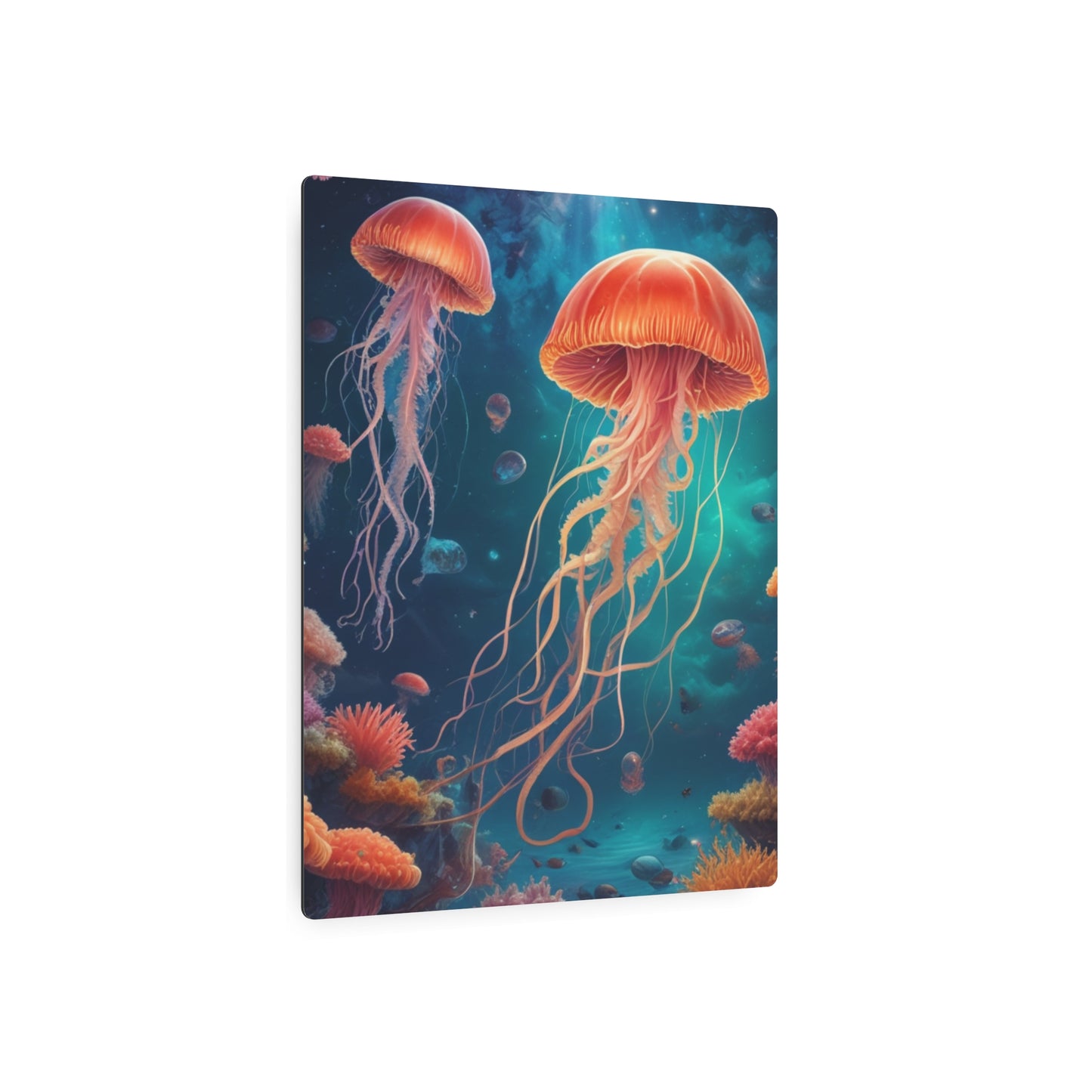 Metal Art Sign - Down in the Deep Jellyfish Design