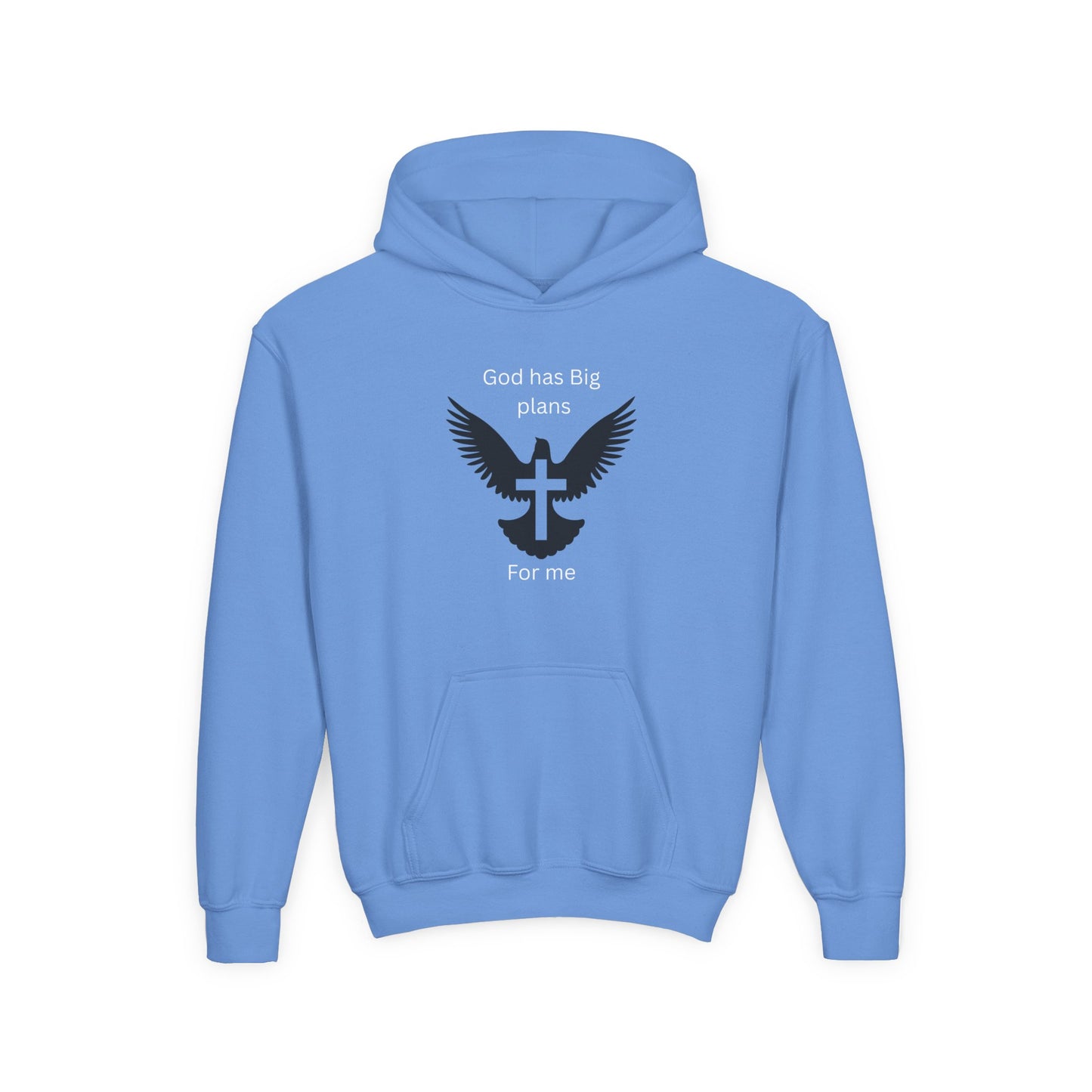 Inspirational Youth Hoodie - God Has Big Plans Design with Wings
