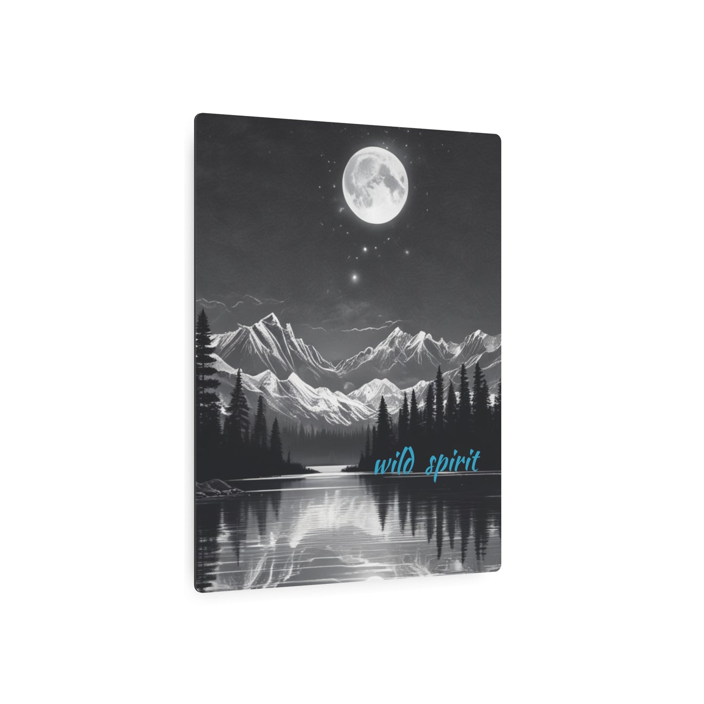 Metal Art Sign Moon and Stars Reflection Design