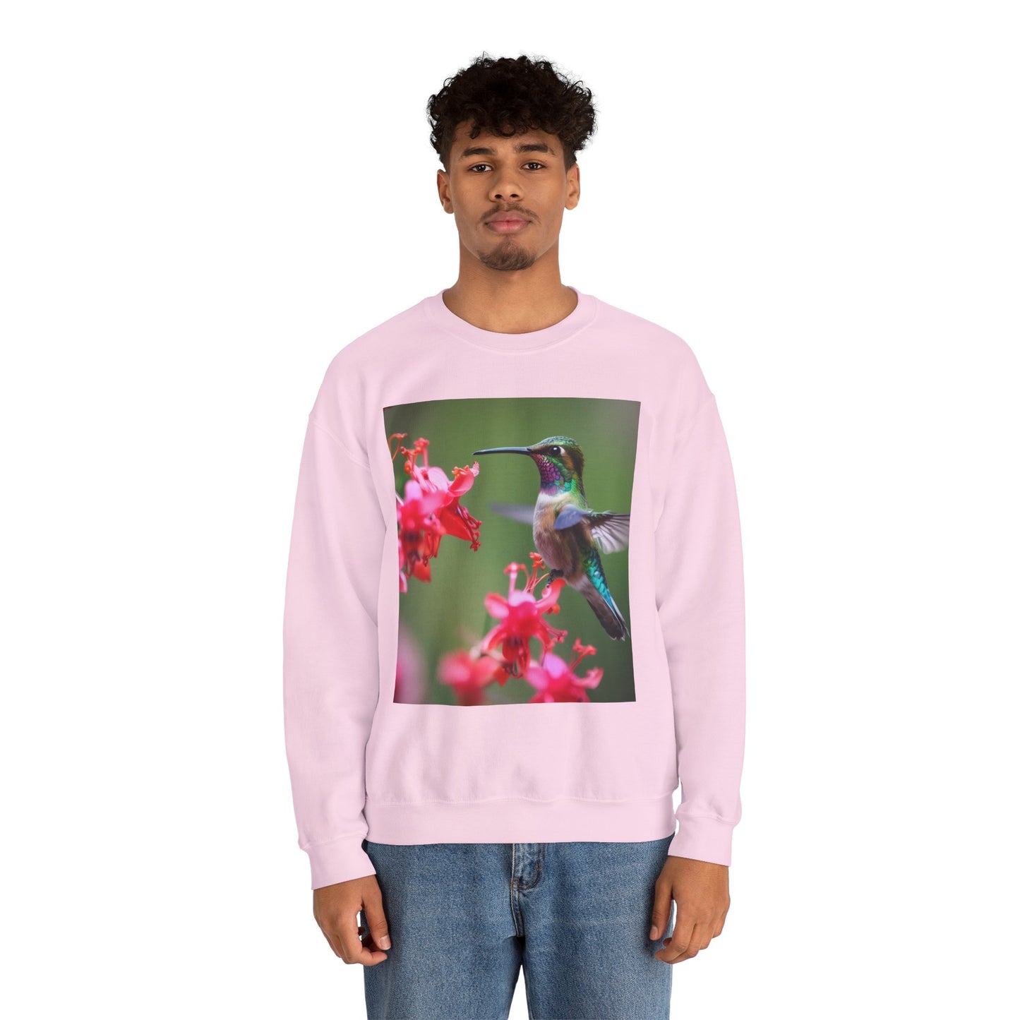 Fly free hummingbird & floral crewneck sweatshirt