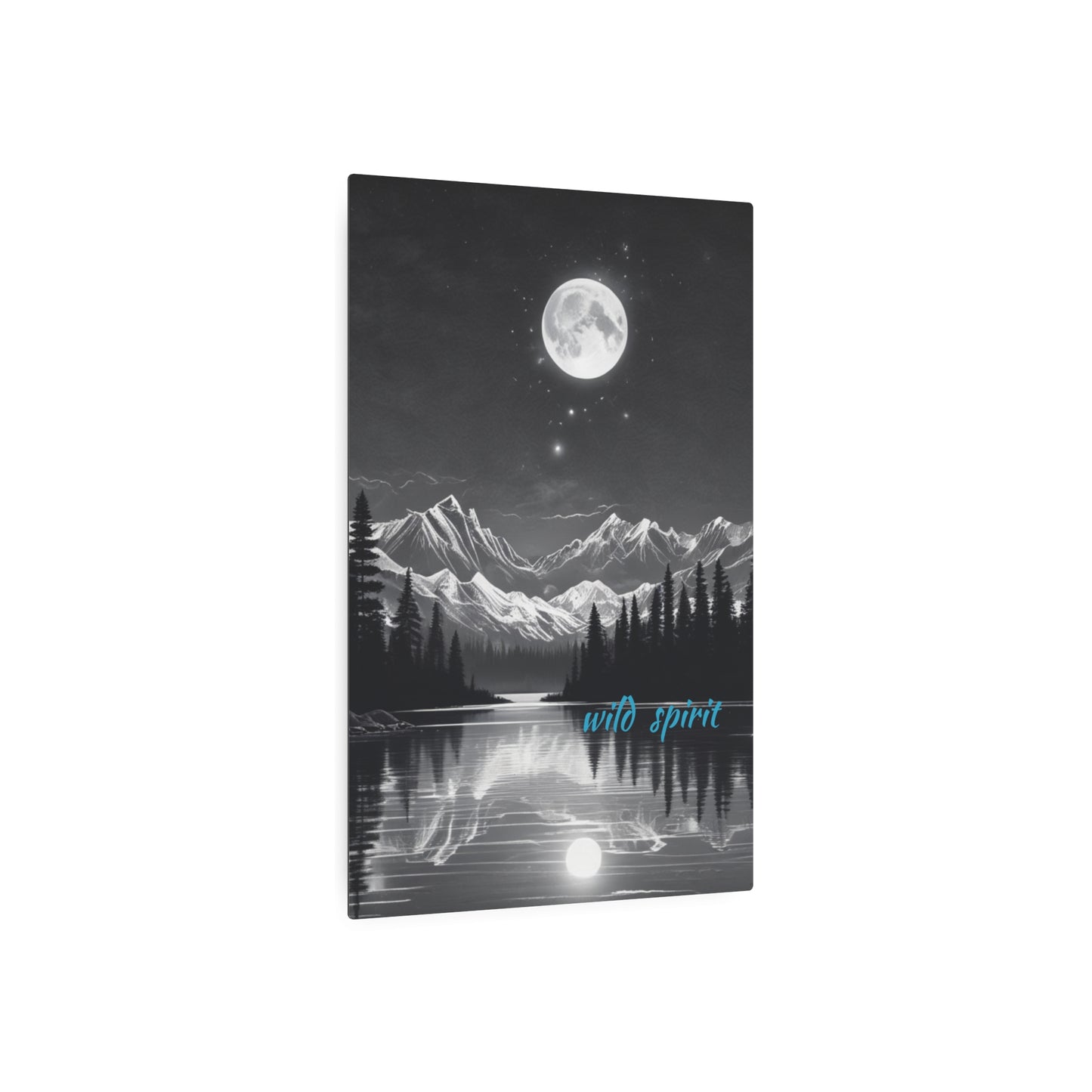 Metal Art Sign Moon and Stars Reflection Design