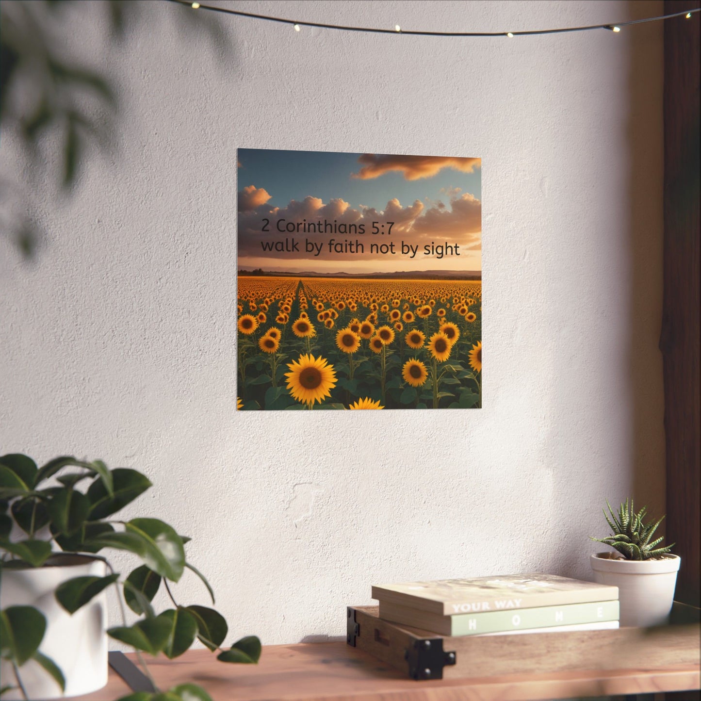 Inspiring Faith Wall Art, Sunflower Poster, Inspirational Home Decor, Christian Gift, Motivational Print