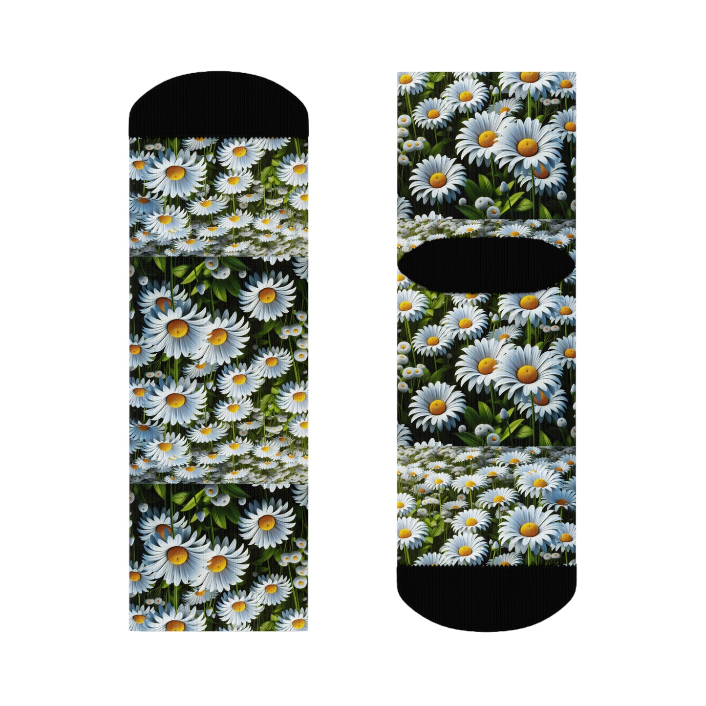 Floral Crew Socks - Whimsical Daisy Design for Everyday Wear