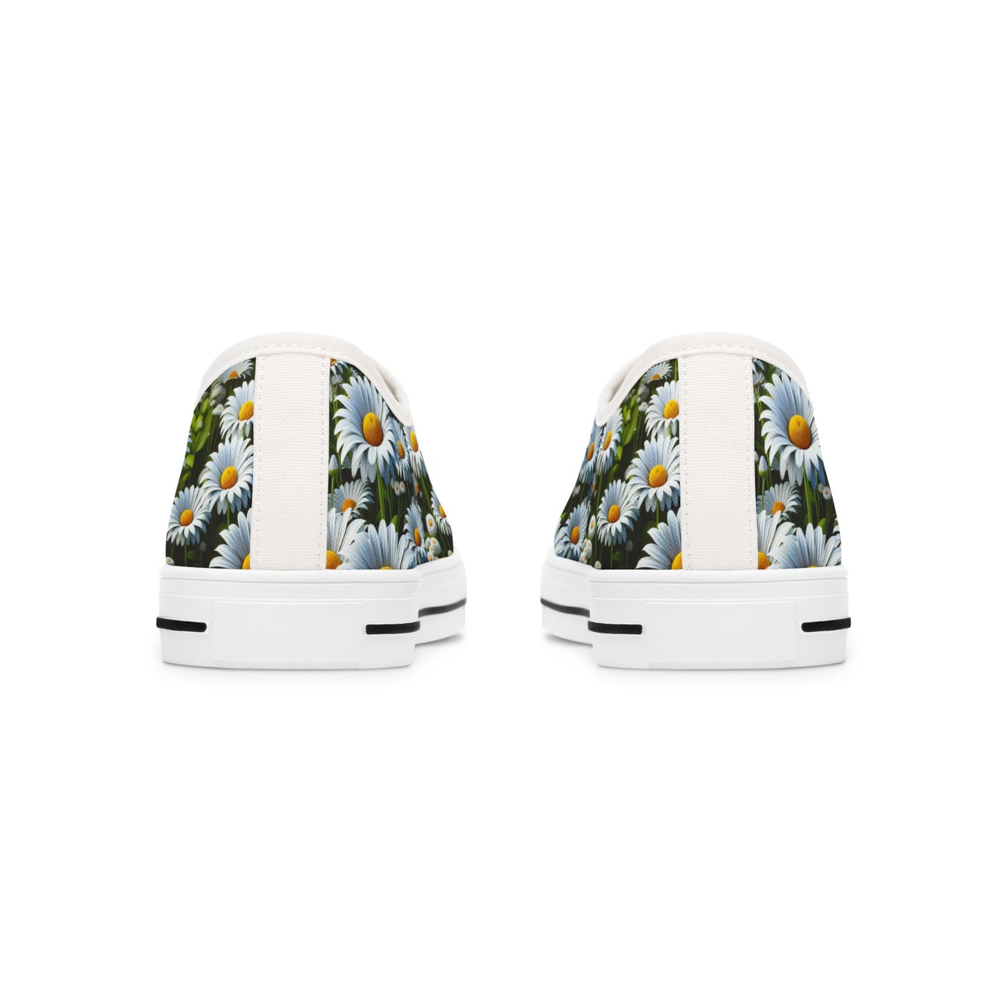 Floral Women's Low Top Sneakers - Daisy Print Casual Shoes