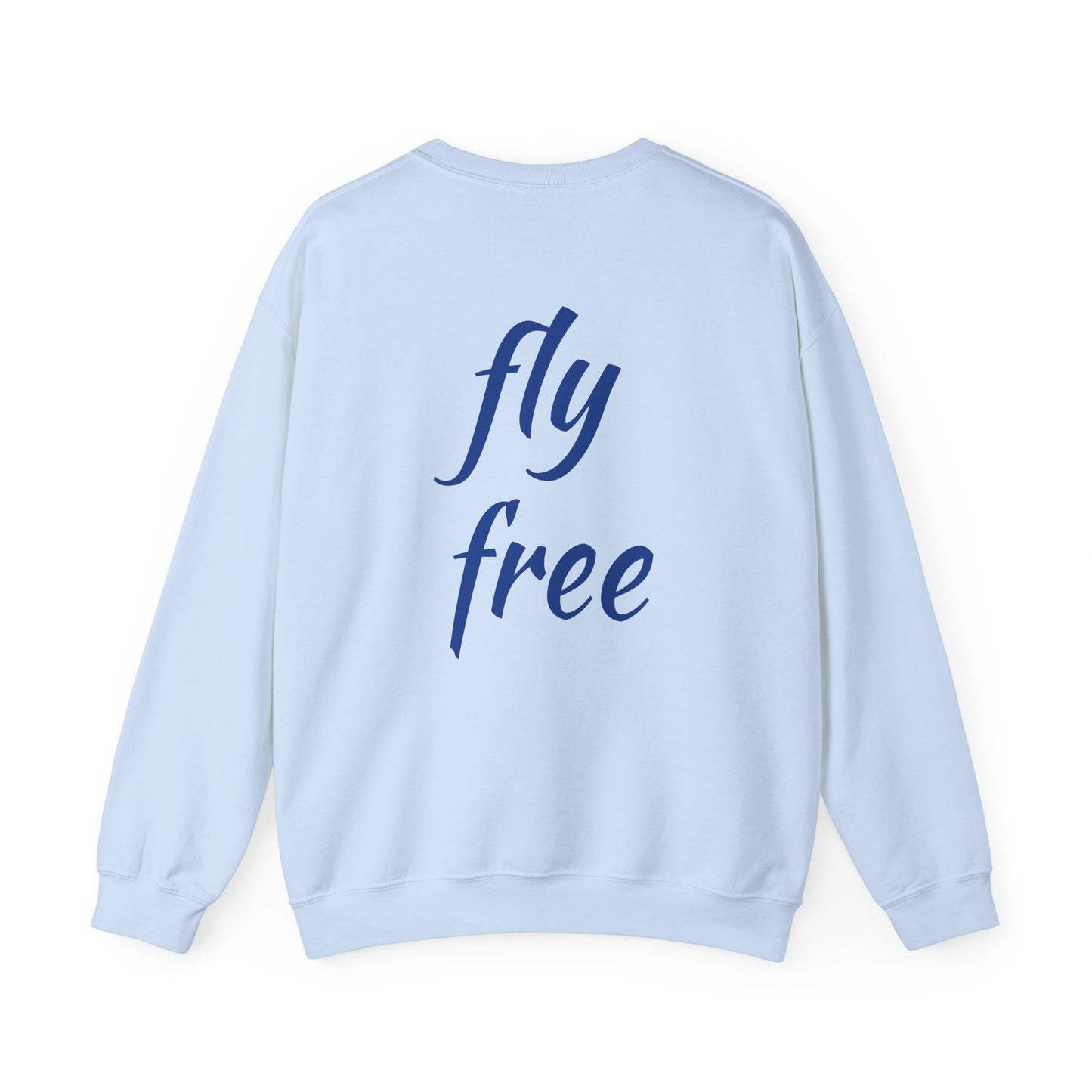 Fly free hummingbird & floral crewneck sweatshirt
